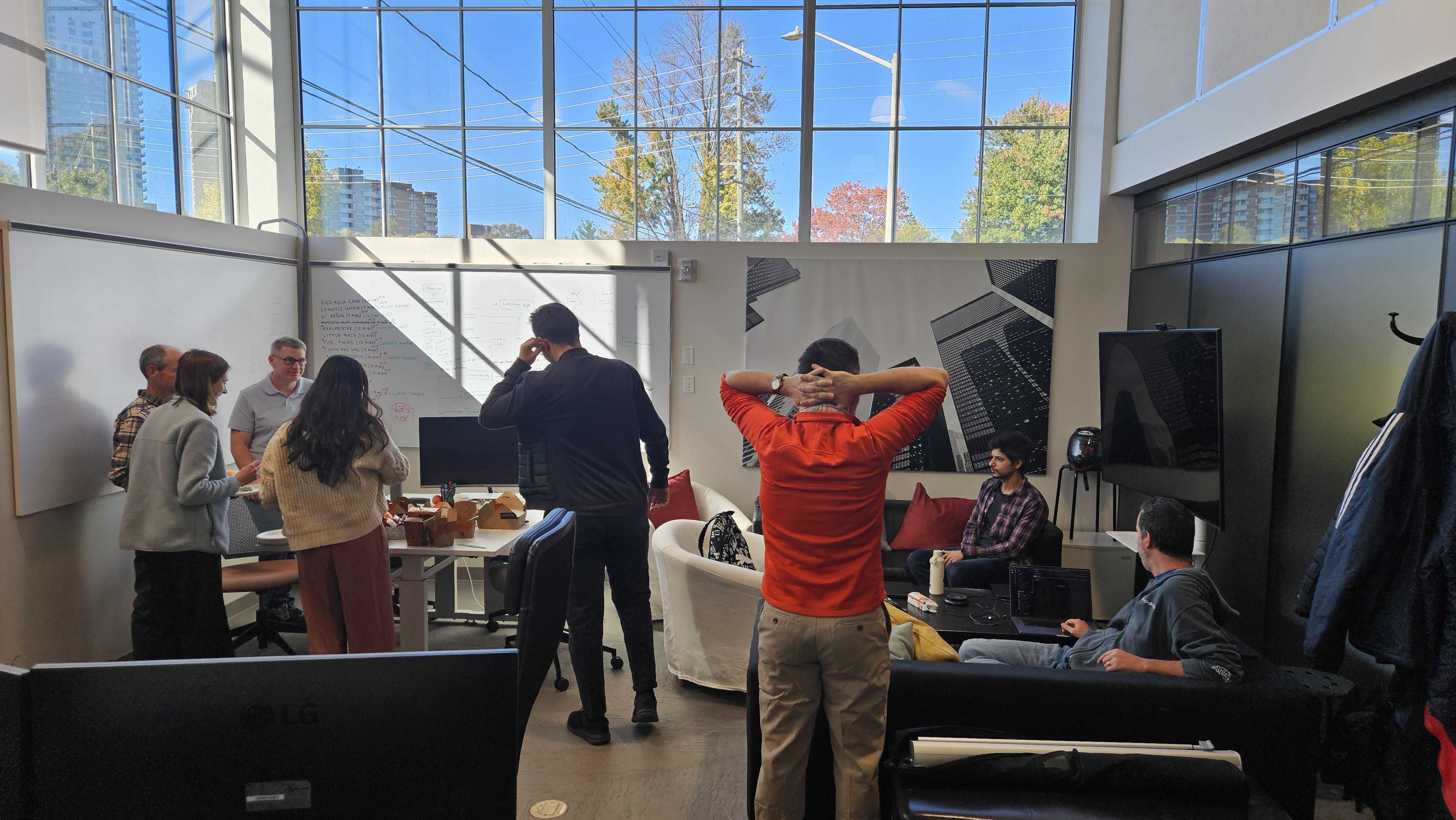 Team gathered in the office